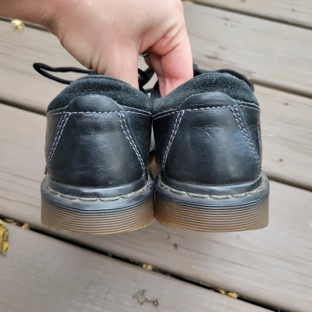 Vintage 90s y2k‎ Dr Martens Docs Chunky Cap Toe Black Leather Platform Oxfords